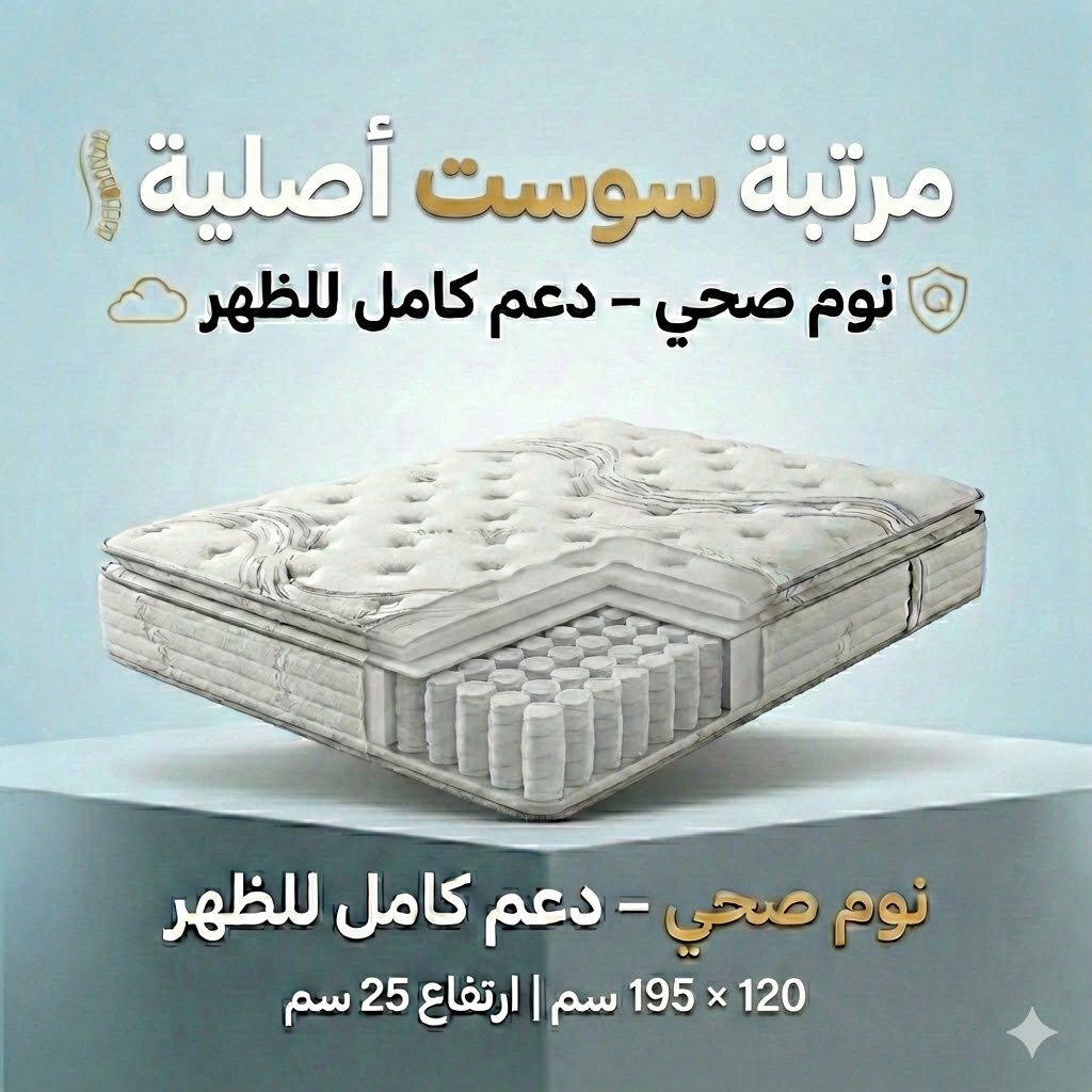 مرتبة سوست	120 في 195	ارتفاع 25